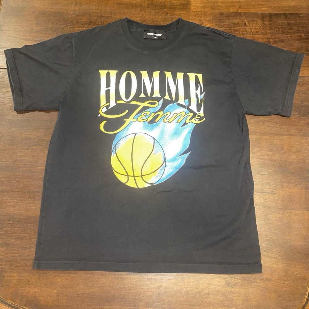 Homme Femme Heat Check Black Basketball Graphic Print Cotton T-Shirt Mens XL